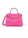 Tory Burch Women's Small Kira Chevron Leather Top Handle Bag In Crazy Pink