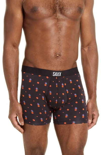 Saxx Vibe Boxer Briefs In Black Pineapple