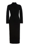 Khaite Black Viscose And Polyester Mischa Dress In Black