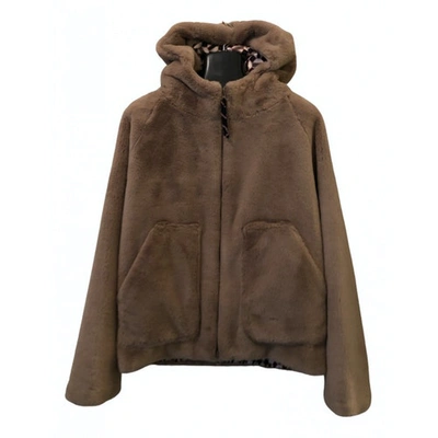 Pre-owned Maliparmi Faux Fur Jacket In Beige