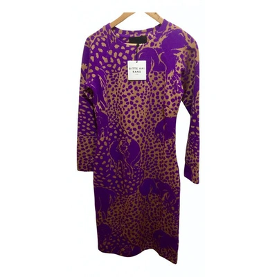 Pre-owned Bitte Kai Rand Mid-length Dress In Purple