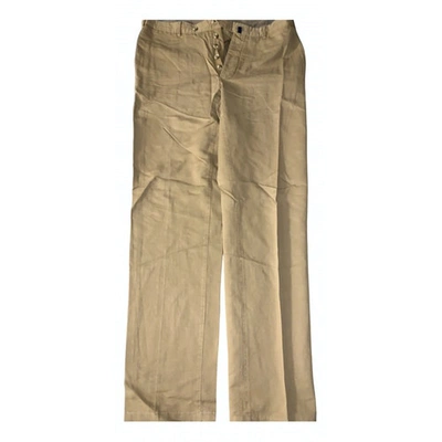 Pre-owned Incotex Linen Trousers In Beige