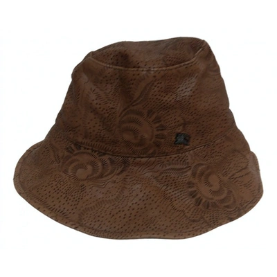 Pre-owned Burberry Leather Hat In Camel