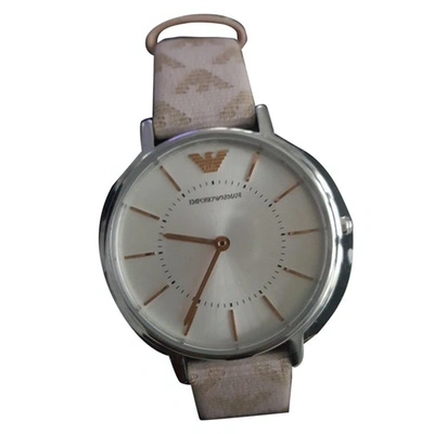 Pre-owned Emporio Armani Watch In White