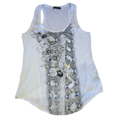 Pre-owned Roberto Cavalli Jersey Top In White