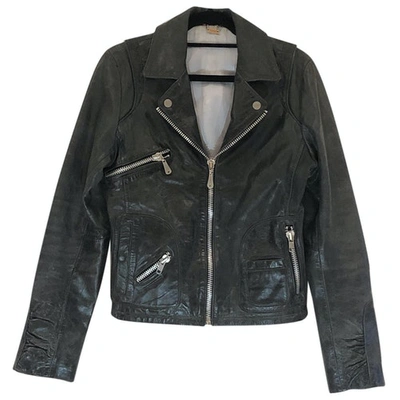 Pre-owned Doma Leather Jacket In Black