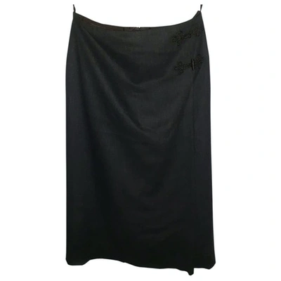 Pre-owned Bogner Wool Maxi Skirt In Black