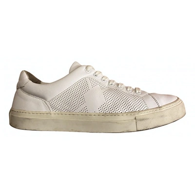 Pre-owned Ballantyne Leather Low Trainers In White
