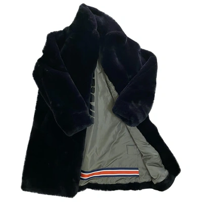 Pre-owned Invicta Faux Fur Coat In Black