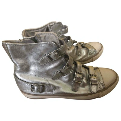 Pre-owned Ash Leather Trainers In Silver