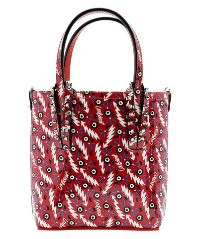 Christian Louboutin Cabata Mini Patent-leather Tote Bag In Red