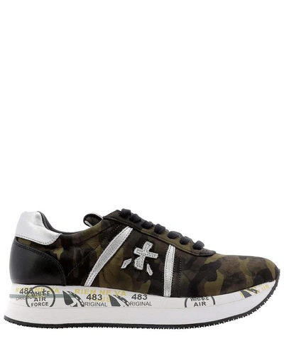 Premiata Conny Trainers In Camouflage Synthetic Fibers In Green