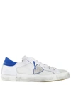 Philippe Model Prsx Low Sneakers In Leather Color White And Bluette In White