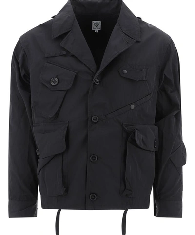 South2 West8 Black Polyester Outerwear Jacket In Black  