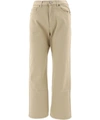 P.a.r.o.s.h Wide Leg Cropped Jeans In Beige