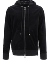 BALMAIN VELVET HOODIE WITH STRASS