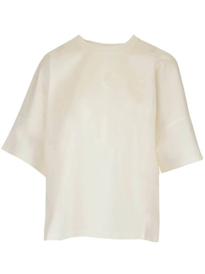 Loewe Anagram Embroidered Cropped T In White