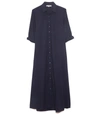 Xirena Boden Cotton Midi Shirt Dress In Blue