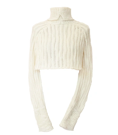 Aisling Camps Palm Cropped Sweater - Ivory In Beige