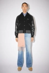 Acne Studios Omber Cropped Padded Wool-blend And Leather Bomber Jacket In Wool Bomber Jacket