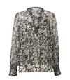 DOROTHEE SCHUMACHER Shimmering Flower Blouse in Shiny Yellow Florals on Black