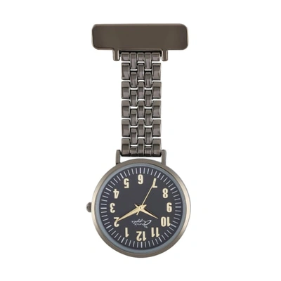 Bermuda Watch Company Annie Apple Gold/gunmetal Link Bracelet Fob Watch