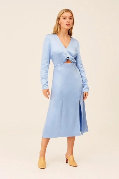 The Fifth Fusion Long Sleeve Midi Dress Sky