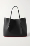 Christian Louboutin Black Grained Leather Small Cabarock Tote Bag In Black
