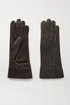 AGNELLE SHARIL TOPSTITCHED LEATHER GLOVES