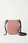 MARNI GUSSET MINI PATENT-LEATHER AND SHELL SHOULDER BAG