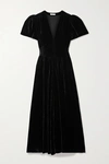 DOEN TUILERIES RUCHED VELVET MAXI DRESS