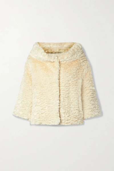 Faz Not Fur Chilla Swinger Faux Fur Jacket In Ivory