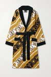 VERSACE PRINTED COTTON-TERRY ROBE