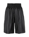 8 By Yoox Leather Pull-on Bermuda Woman Shorts & Bermuda Shorts Black Size 8 Lambskin