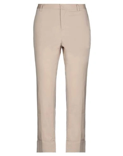 Merci .., Woman Pants Beige Size 10 Cotton, Nylon, Elastane