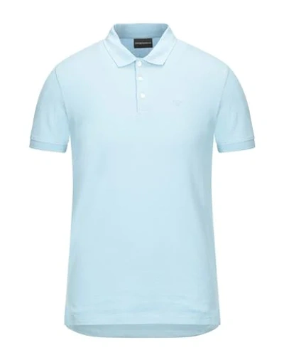 Emporio Armani Polo Shirts In Sky Blue
