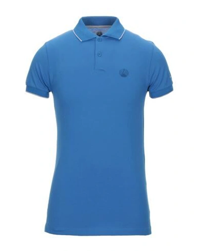People Of Shibuya Man Polo Shirt Azure Size 3xl Cotton, Elastane In Blue