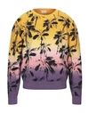 Saint Laurent Dip-dye Palm Trees Print Sweatshirt In Apricot