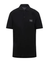 Dolce & Gabbana Cotton Polo Shirt With Buttoned Collar And Ribbed Accents In Black