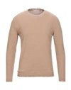 Grey Daniele Alessandrini Sweaters In Camel
