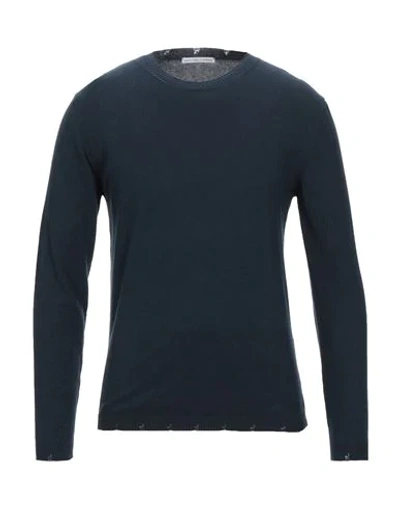 Grey Daniele Alessandrini Sweaters In Dark Blue