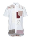 Junya Watanabe Patchwork Cotton Poplin Jacquard Shirt In White