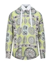 Jw Anderson Mystic Paisley Printed Pop Over Long Sleeve Shirt In Acid Green