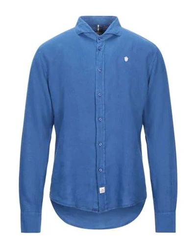 Panama Linen Shirt In Dark Blue