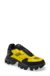Prada Cloudbust Thunder Knit Sneakers In Nero+giallo 1