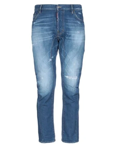 Dsquared2 Man Jeans Blue Size 36 Cotton, Elastane