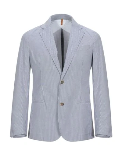 26.7 Twentysixseven Suit Jackets In Slate Blue