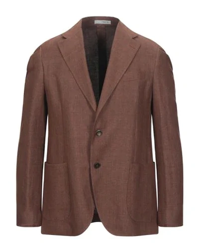 0909 Fatto In Italia Suit Jackets In Brown