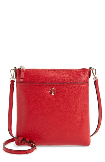 Kate Spade Small Polly Leather Crossbody Bag In Hot Chili