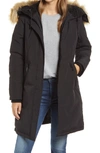 Sam Edelman Faux Fur Trim Down Parka In Black